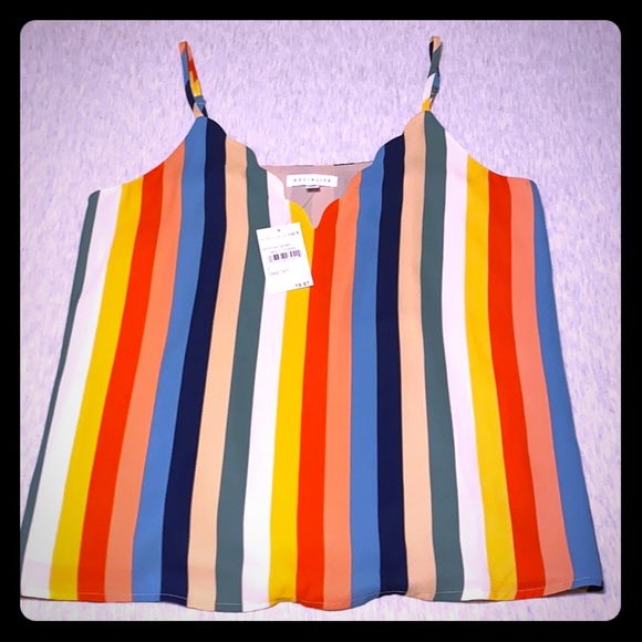 Socialite Tops - 🌈 NWT! striped cami, adjustable straps